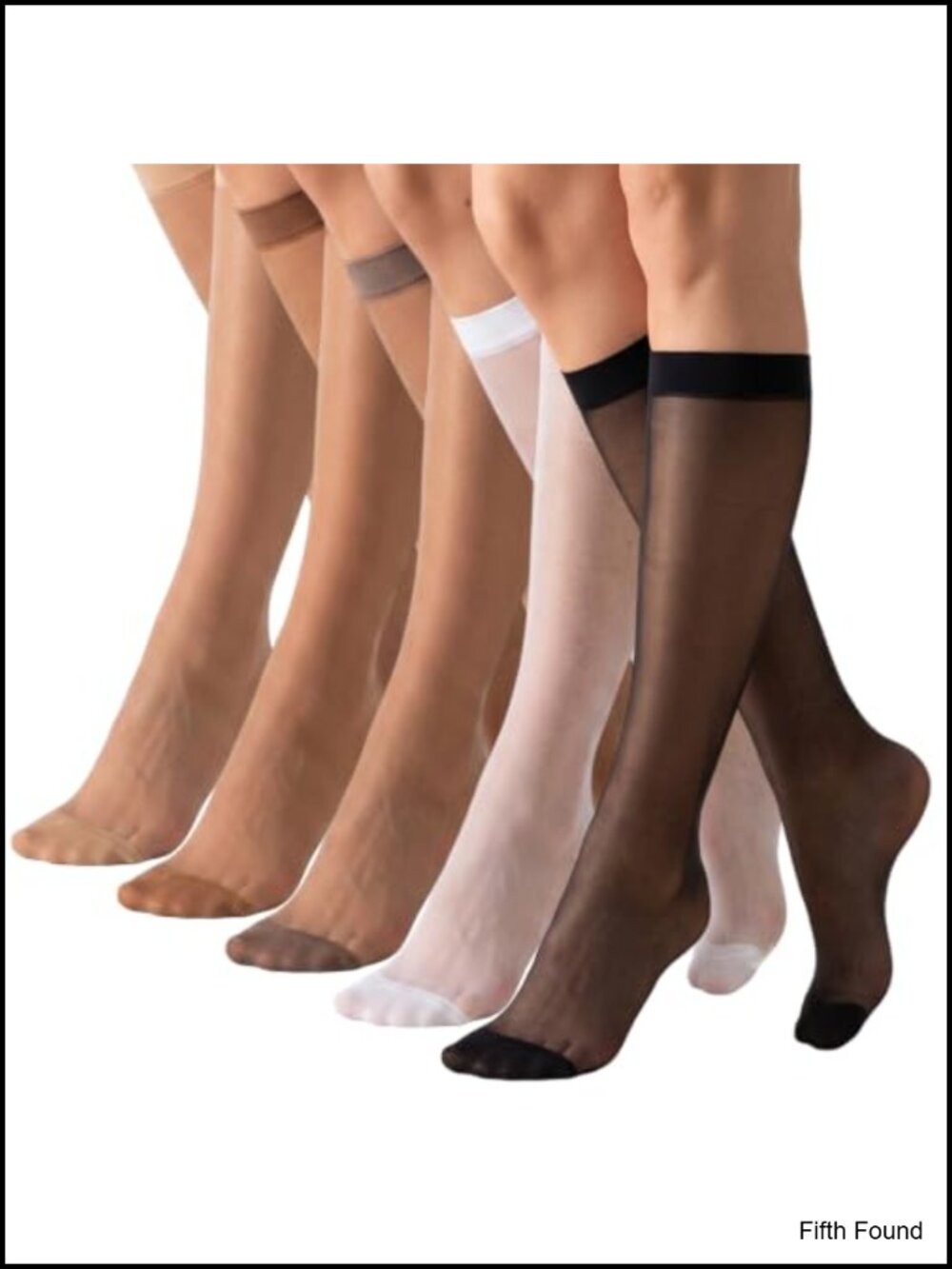 10 Pairs Knee High Nylons Sheer Stockings for Women, Nylon, Lightweight,